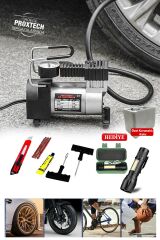 Premium Pratik 12 V Araba Oto Araç Lastik Şişirme Pompası 160 Psi Metal Gövde Kompresör Combo Set