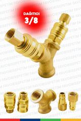 Yüksek Kalite Havalı Kompresörler için 2'li Dağıtıcı ve Hava Giriş Rekorları 3/8'' 15 Metre Hortum