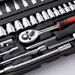 Premium 58 Parça 46Mini Lokma Takımı Otomatik Cırcırlı 1/4'' 12 Parça Kombine Açık Ağız-yıldız Takım