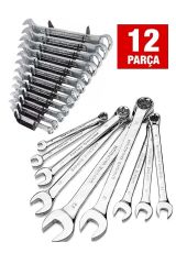 PRO 58 Parça Lokma Takımı Otomatik Cırcırlı 1/4'' 12 Parça Kombine Açık Ağız-yıldız Anahtar Takım