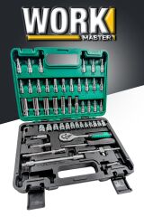 Premium Cr-v Max Germany 1/4 Cırcırlı 53 Parça Lokma Anahtar Takımı Bits Uç Combo Tam Set Usta Set