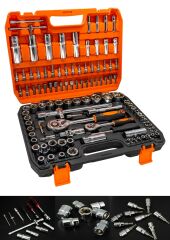 Profesyonel 108 Parça  Çok Fonksiyonlu  1/2 Ve 1/4 Cırcırlı Lokma Anahtar Takımı Bits Uç Full Set