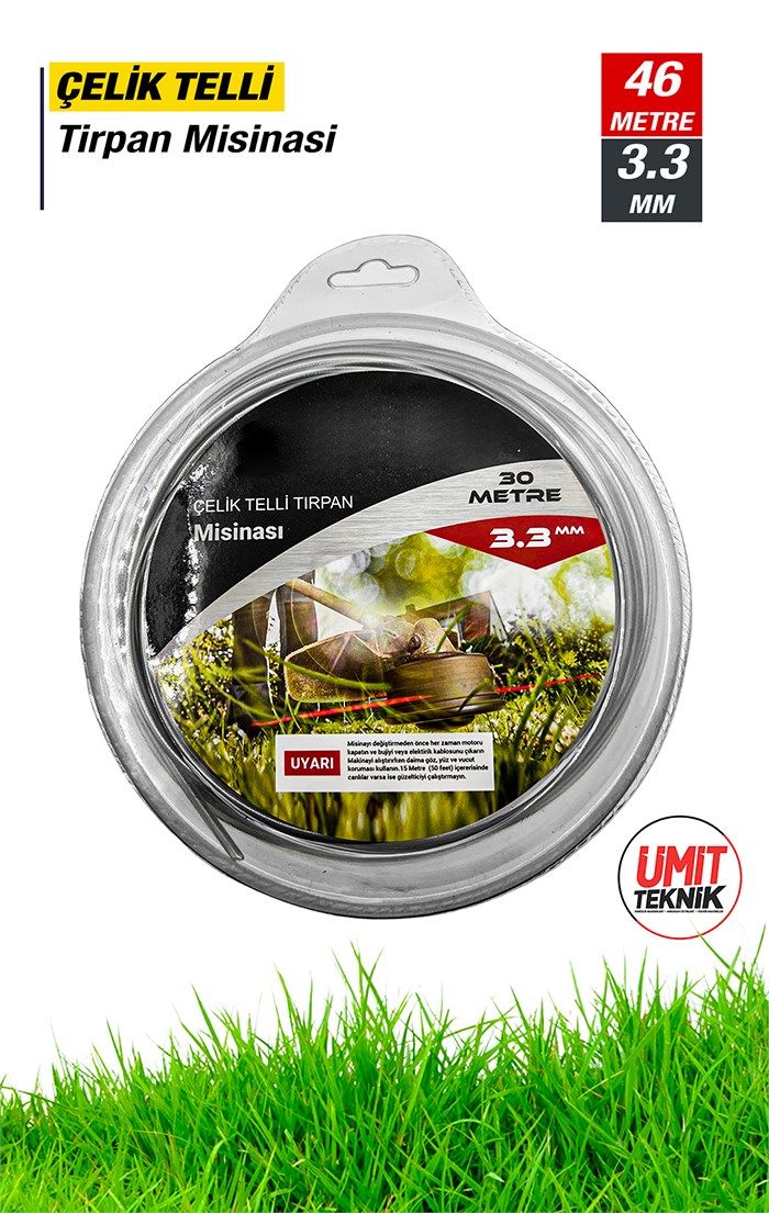 CELIK TELLI Tirpan Misinasi Motorlu Tırpan Ot Çim Biçme Universal Misine  46 METRE 3.3 MM