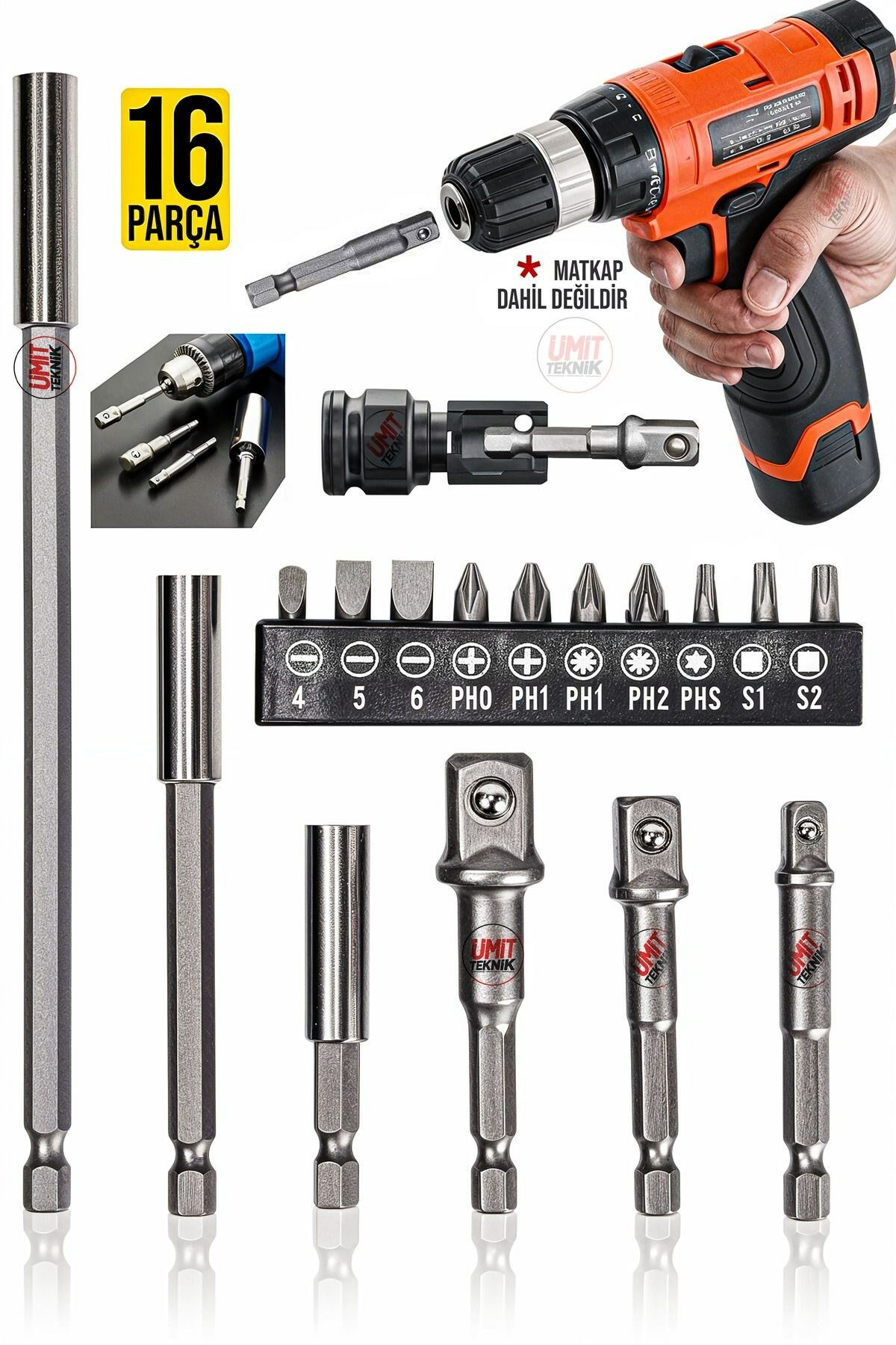 Yeni Nesil DMax Bits Uç Bağlantı Adaptör Seti Lokma Bağlantı 16PCS Tornavida Lokma Seti Matkap Ucu