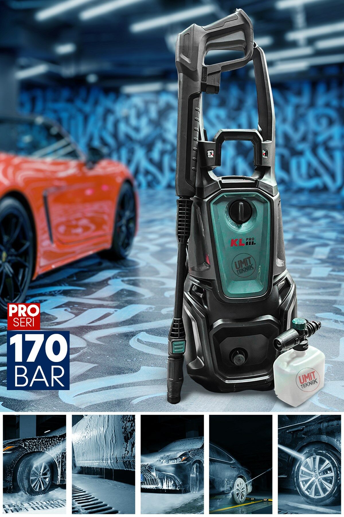 Profesyonel Yüksek Basınç Yıkama Zemin,Cam,Halıi,koltuk Yıkama 2500W 170Bar Basınçlı Yıkama Makinesi