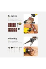 Pro Seri 350 Parça Çift Makinalı Çok Fonksiyonlu Gravür Oyma Dremel Taşlama Zımpara Kesme  Kit