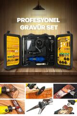 Pro Seri 350 Parça Çift Makinalı Çok Fonksiyonlu Gravür Oyma Dremel Taşlama Zımpara Kesme  Kit