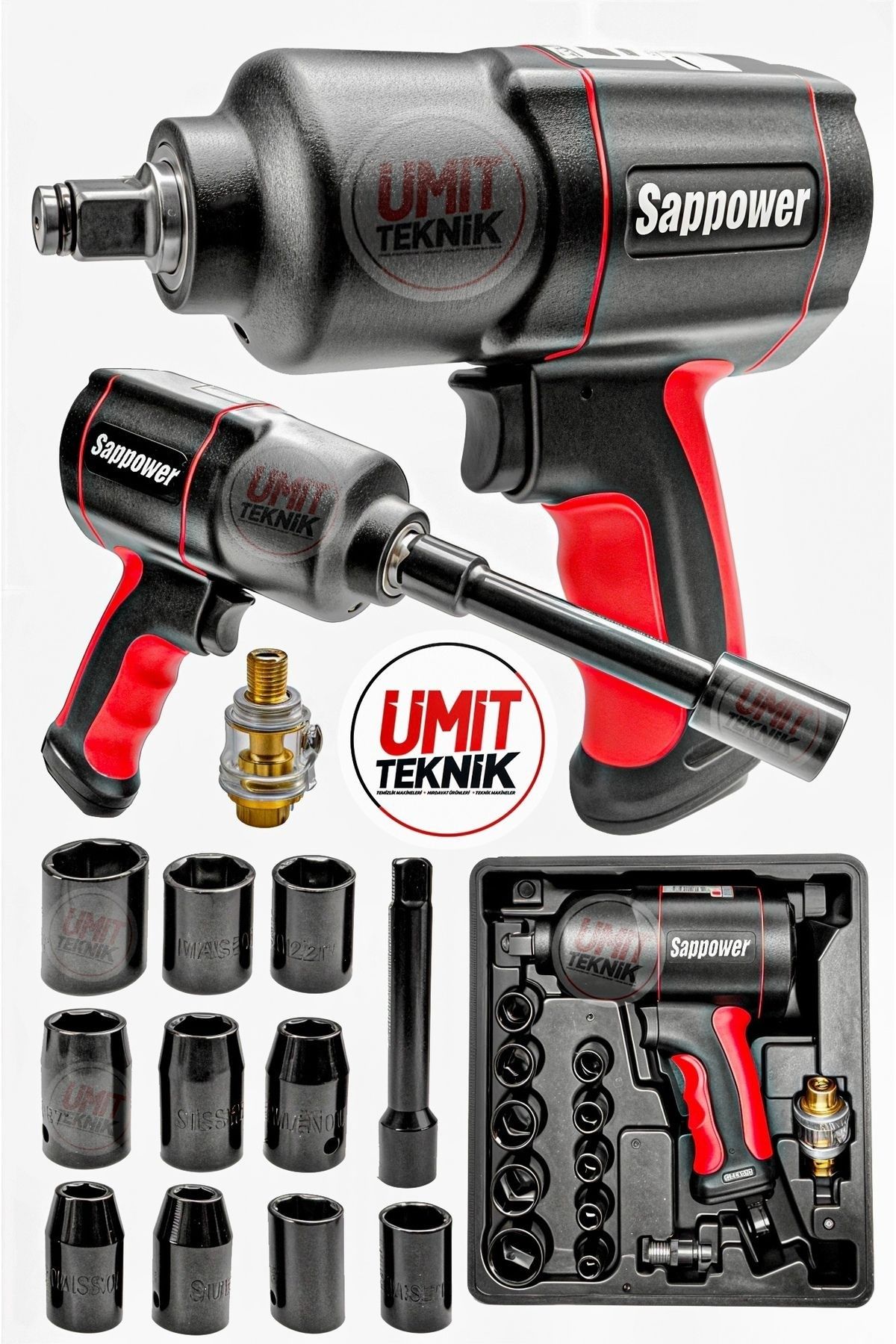 Havalı Yüksek Kalite Profesyonel Havalı Somun Sökme Sıkma Makinesi 1/2 Takım Set
