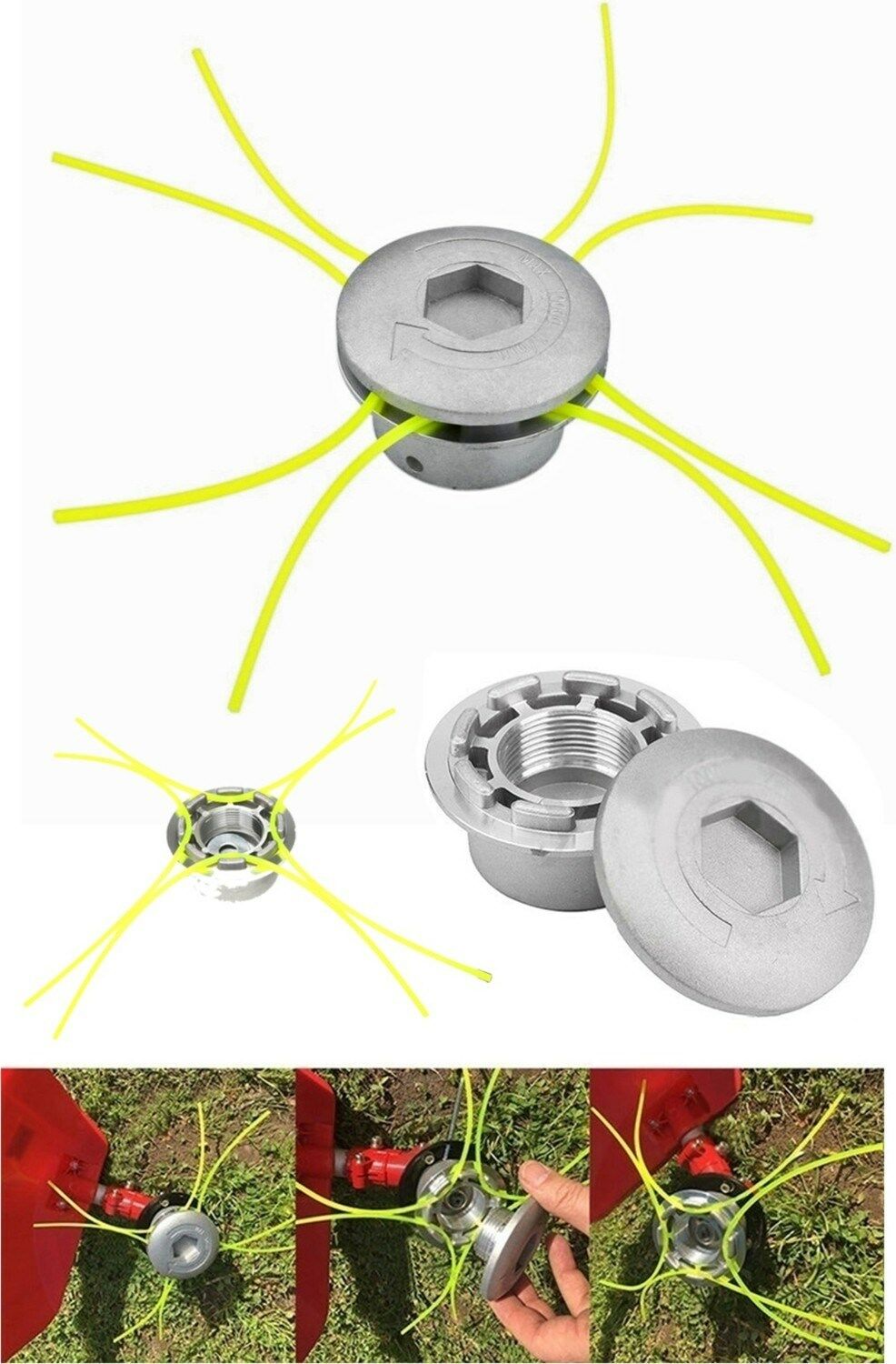 Proxtech Çok Fonksiyonlu Motorlu Tırpan Ot Çim Biçme Universal Metal Misinalı Başlık Yatay Çim Kesme