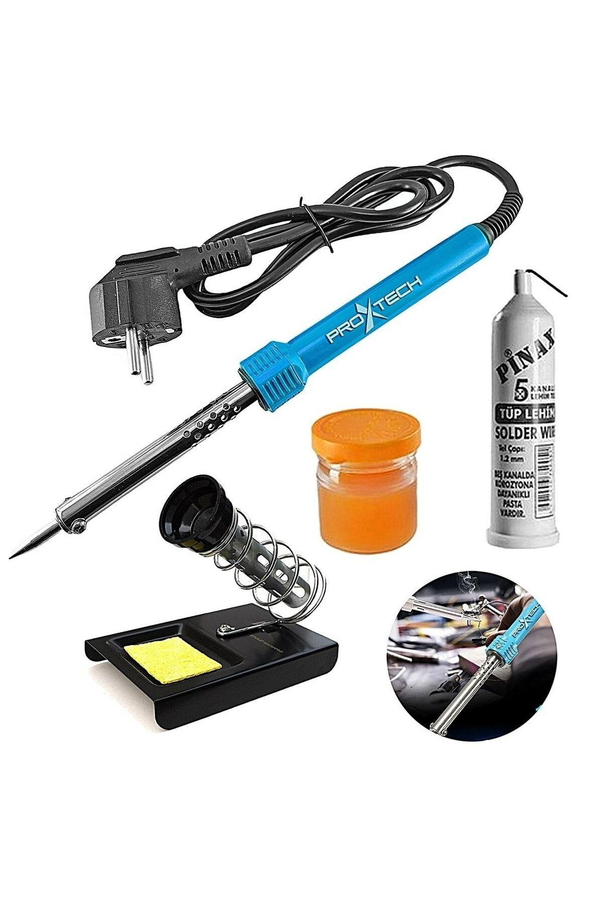 Üstün Kalite  60w Lehim Makinesi - Kalem Havya -Leyim Tel -Pasta Stand Ful Paket