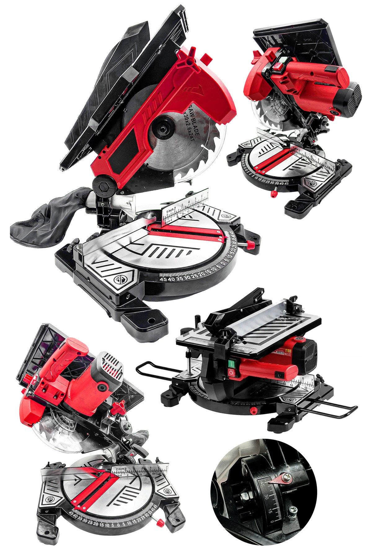 Tablalı Gönye Kesme ProfesyonelEndüksiyon Motor 210mm Ahşap Sunta Plastik Kesme Gönye Kesme Makinesi