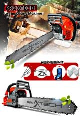 PROX5002 Benzinli 3 Eksozlu 50cm 52cc Ağaç Odun Dal Kesme Makinesi Motorlu Testere Full Paket