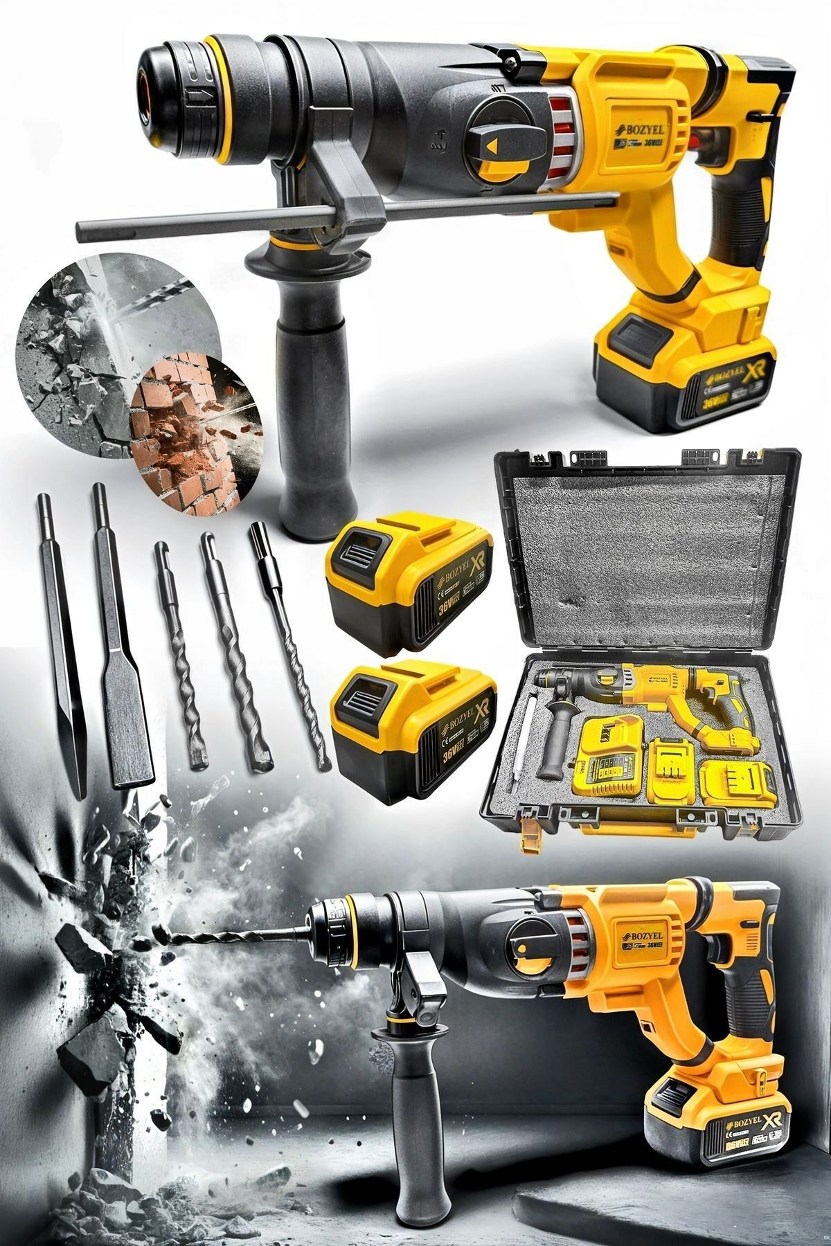 Pro Limitless 36W Turbo Darbeli Motor Şarjlı Kırıcı Delici Matkap Hilti Darbe Emici 2-28 ProHilti