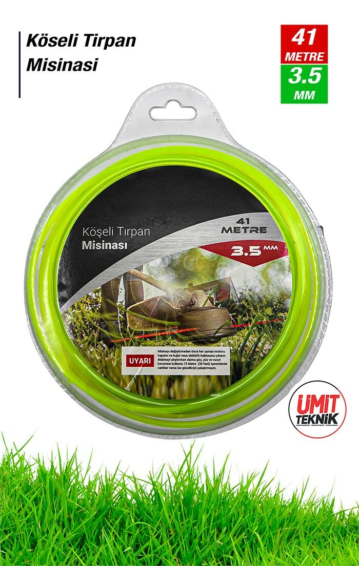 Çok Fonksiyonlu Köseli Tirpan Misinasi Motorlu Tırpan Ot Çim Biçme Universal Misine  41 METR 3.5 MM