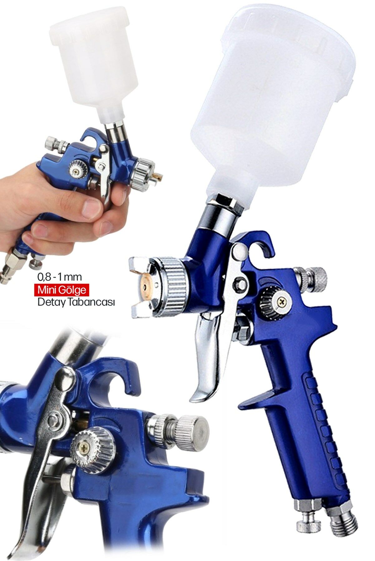 Premium Hassas Detay H-2000 Gölge Tabancası 150 Cc / 0,8 Mm Üstten Depolu Metal Tabancalı '' 0,8 Mm